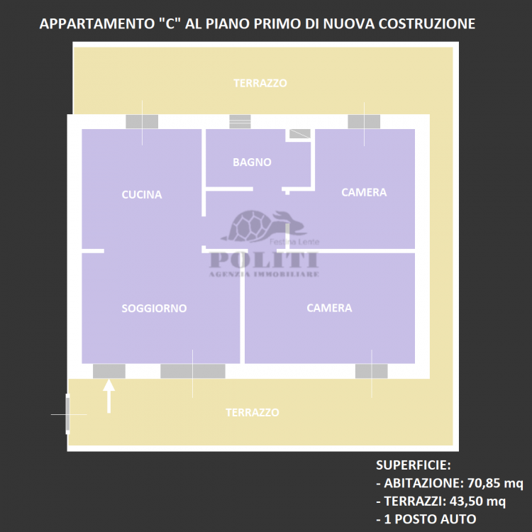 empoli appartamento di 4 vani in condominio di nuova realizzazione