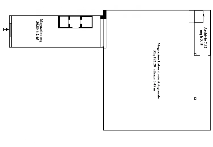 planimetria del magazzino fondo artigianale ad empoli pressi stazione