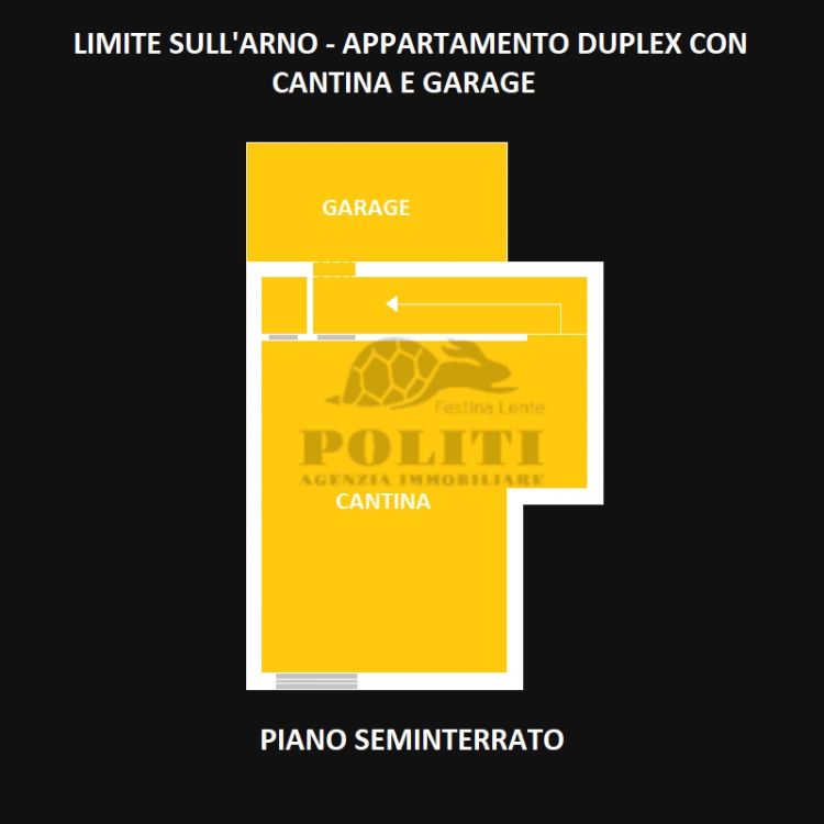limite sull'arno planimetria della cantina appartenente ad un appartamento in vendita