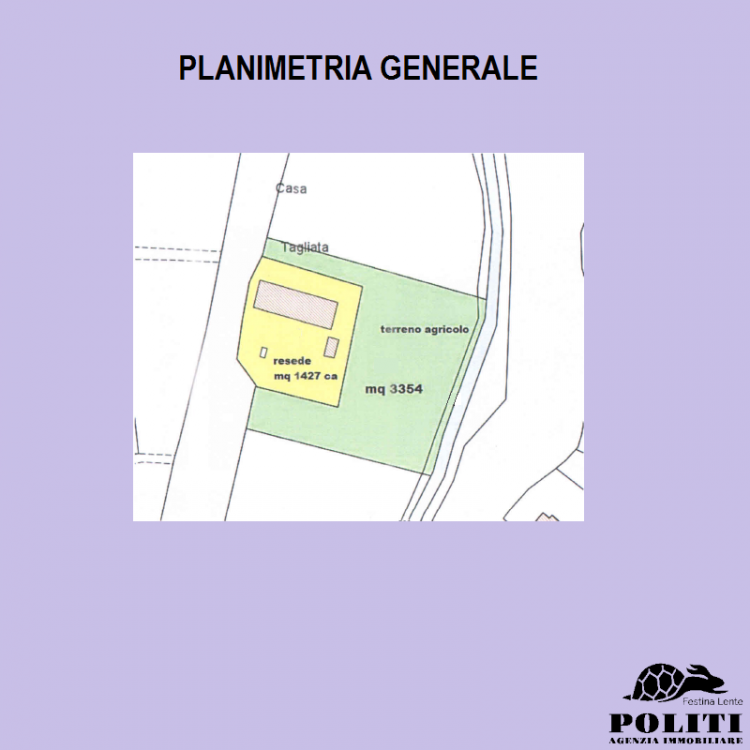 Vinci planimetria del complesso colonico oggetto della vendita