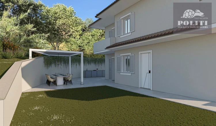 Nuova Costruzione Villa Bifamiliare a Limite Sull'Arno classe A4 con garage e giardino privato libera su tre lati