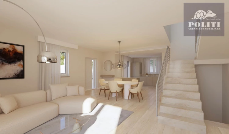 Nuova Costruzione Villa Bifamiliare a Limite Sull'Arno classe A4 con garage e giardino privato libera su tre lati